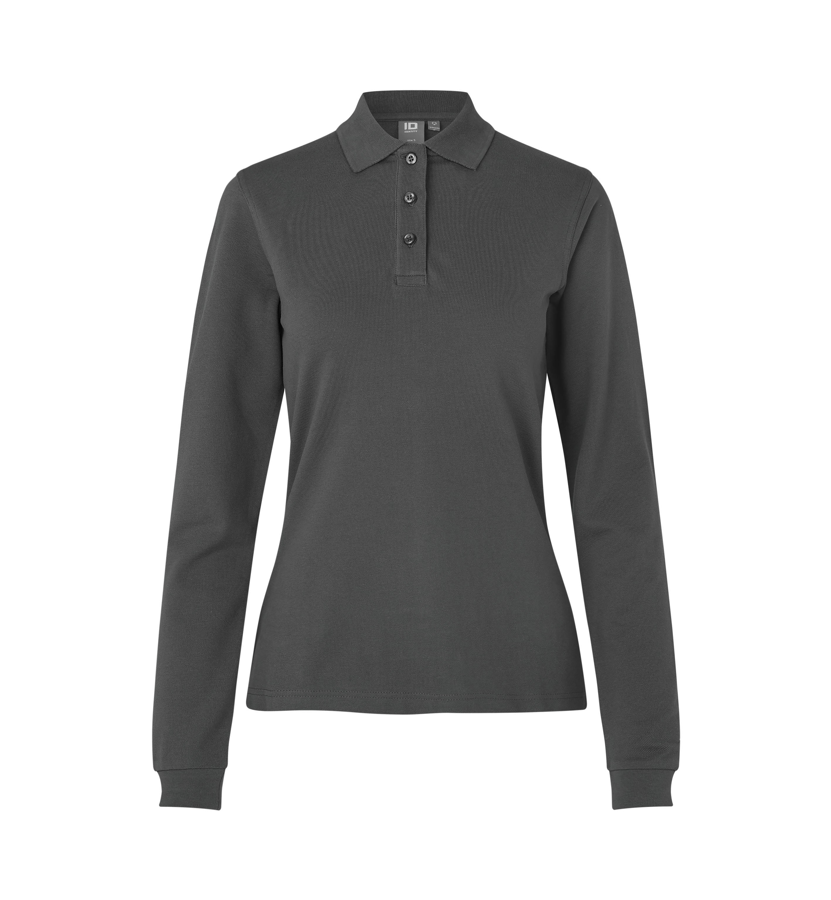 ID 0545 Langærmet poloshirt | stretch | dame detalje med firmalogo