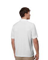 ID 0586 Poloshirt | økologisk nærbillede med logo