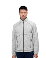 ID 0847 Zip-n-Mix fleece | melange detalje med firmalogo