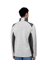 ID 0850 Cardigan | strikfleece nærbillede med logo