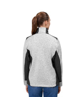 ID 0851 Cardigan | strikfleece | dame nærbillede med logo
