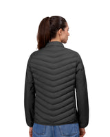 ID 0897 Padded jakke | stretch | dame nærbillede med logo