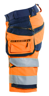 Blåkläder 1120 High Vis Shorts 4-vejs Stretch nærbillede med tryk