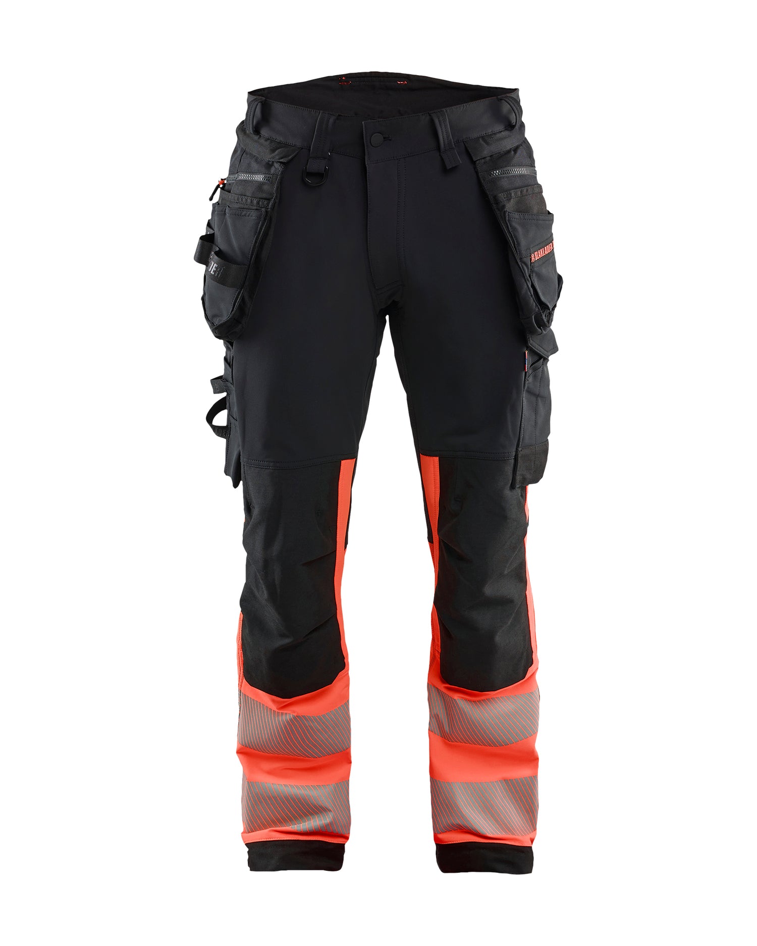 Blåkläder 1125 High Vis Buks 4-vejs Stretch, Sort/High Vis Rød