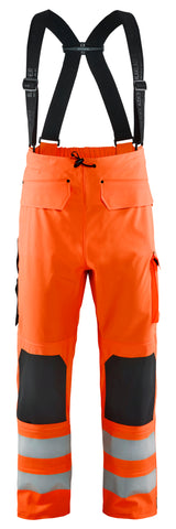 Blåkläder 1302 High Vis Regnbuks Level 2 materiale med firmalogo