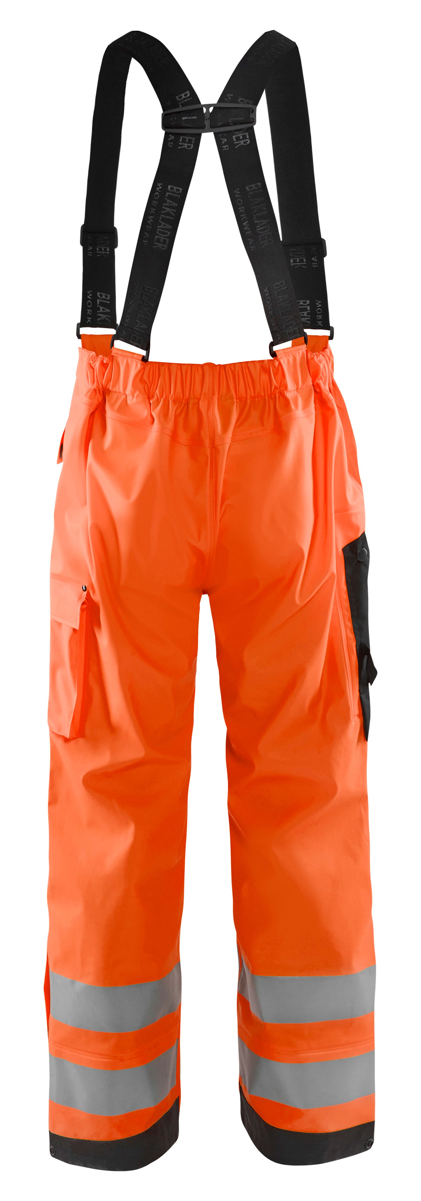 Blåkläder 1306 High Vis Regnbuks Level 3 nærbillede med logo