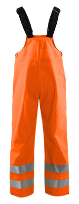 Blåkläder 1386 High Vis Regnbuks Level 3 nærbillede med logo