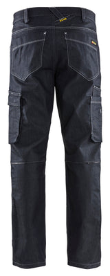 Blåkläder 1439 Service buks Denim stretch produktbillede med logo