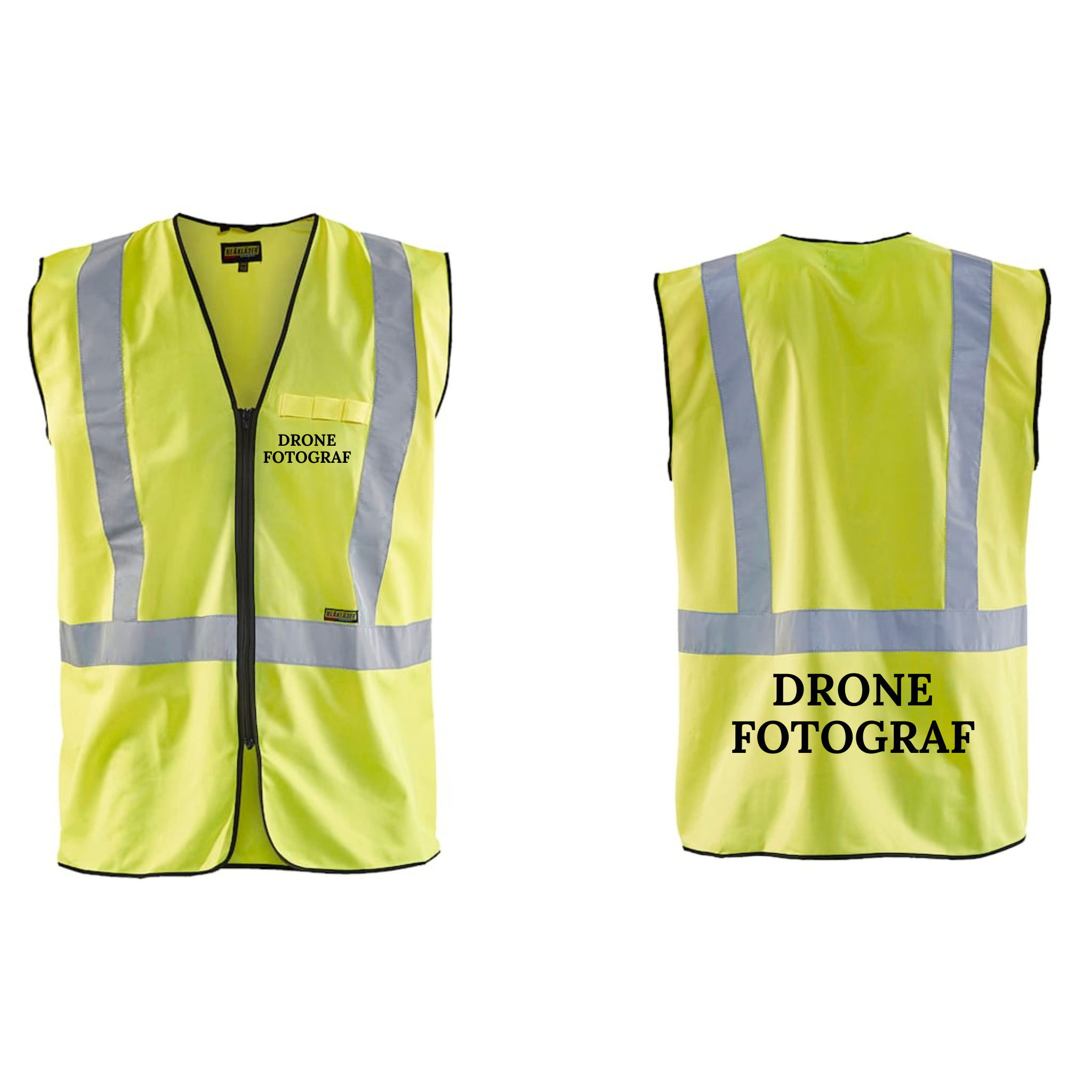 Pernille Laus Blåkläder 3029 High Vis Vest med tryk eller logo – arbejdstøj og firmatøj