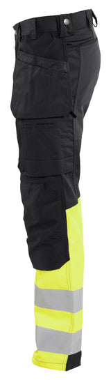 Blåkläder 1558 High Vis Buks med stretch nærbillede med tryk
