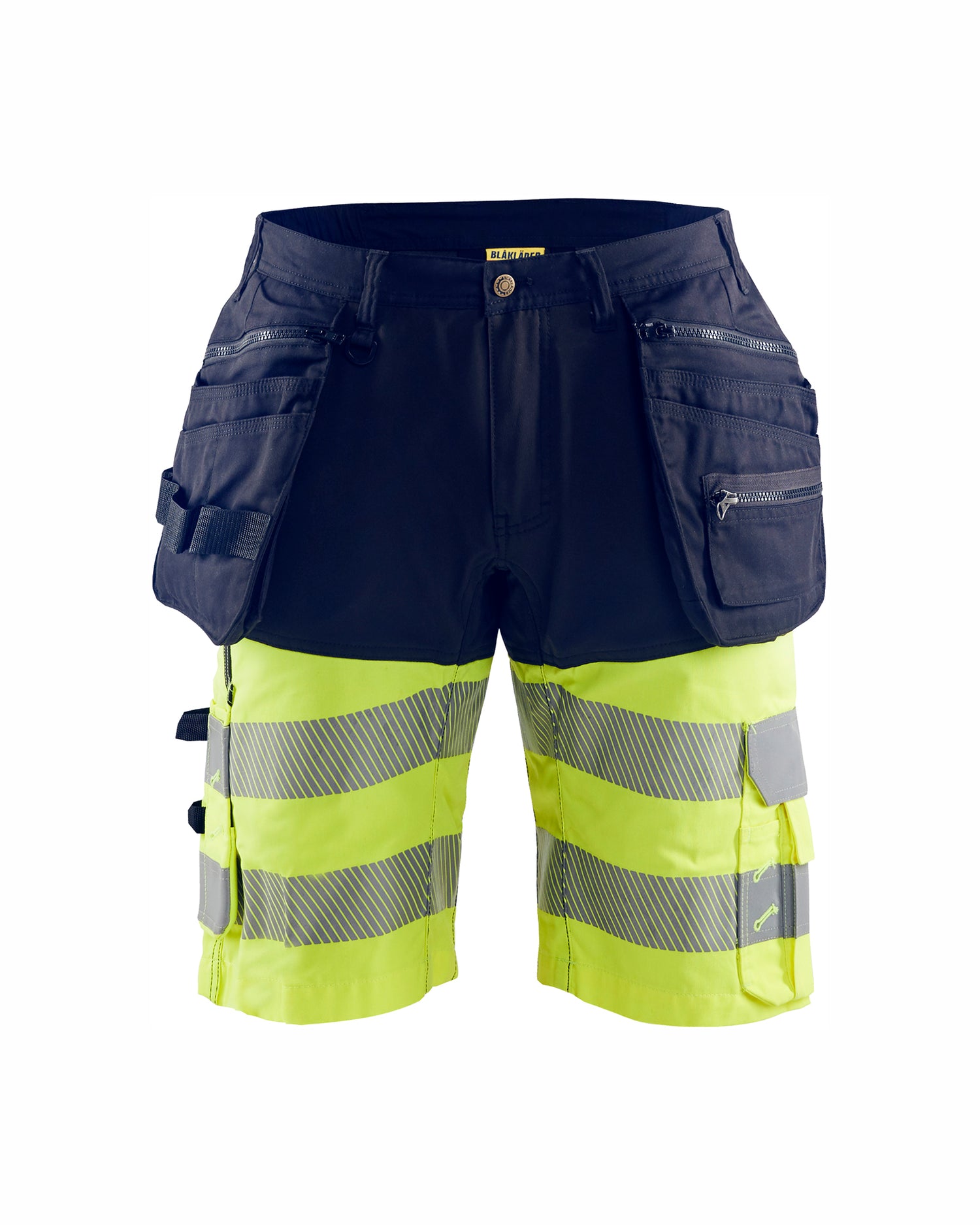 Blåkläder 1596 High Vis Shorts med stretch, Marineblå/High Vis Gul