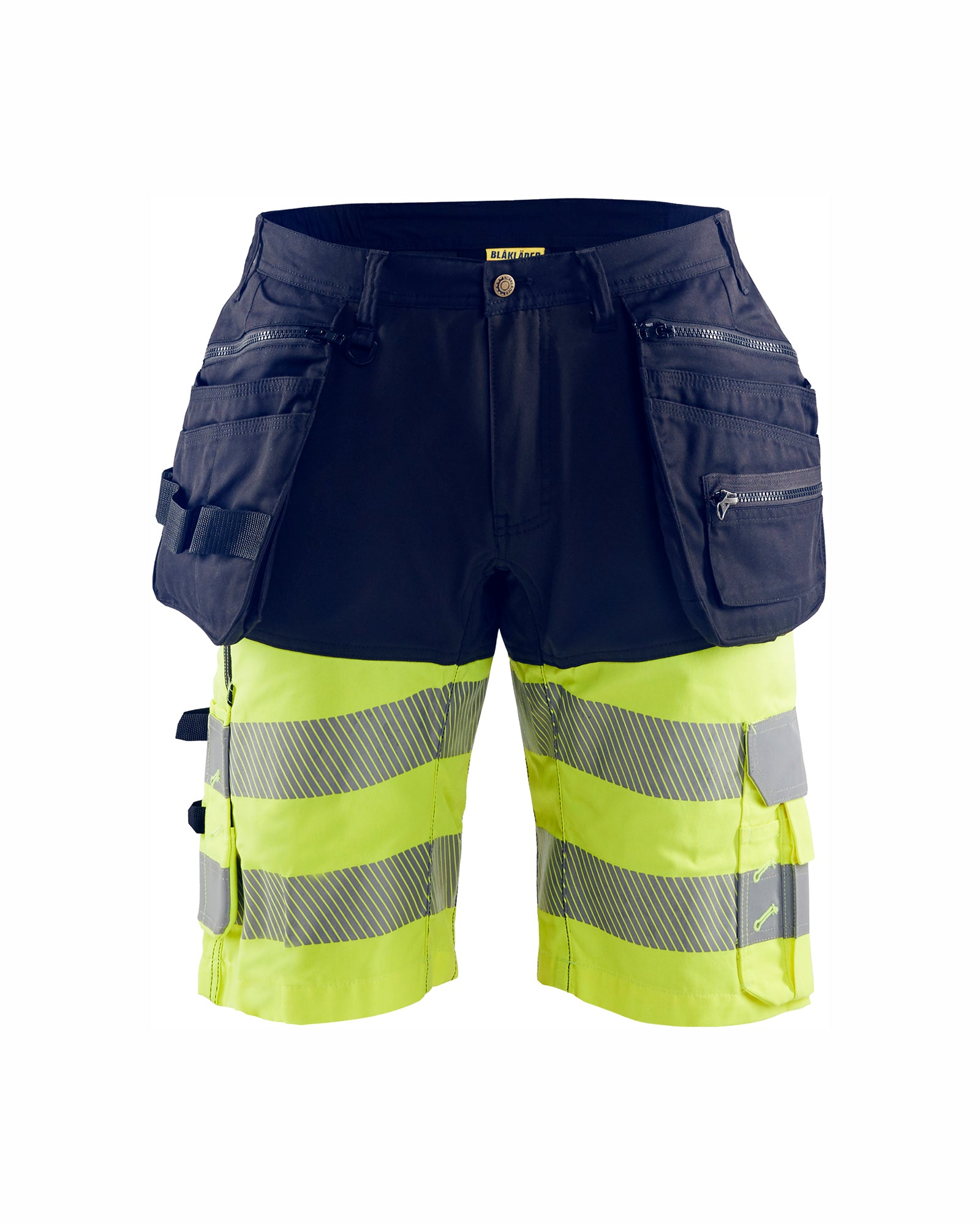 Blåkläder 1596 High Vis Shorts med stretch, Marineblå/High Vis Gul