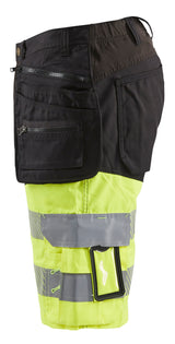 Blåkläder 1596 High Vis Shorts med stretch nærbillede med logo