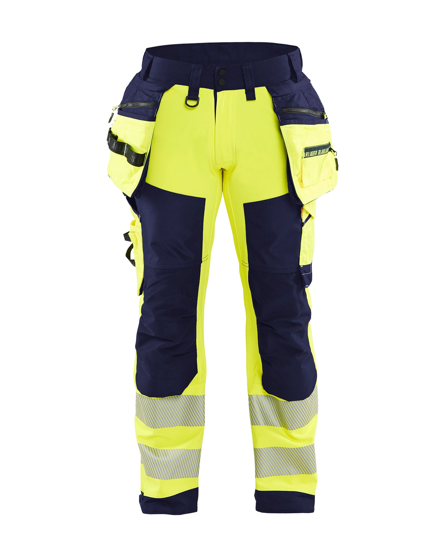Blåkläder 1820 High Vis Softshell Buks, High Vis Gul/Marineblå