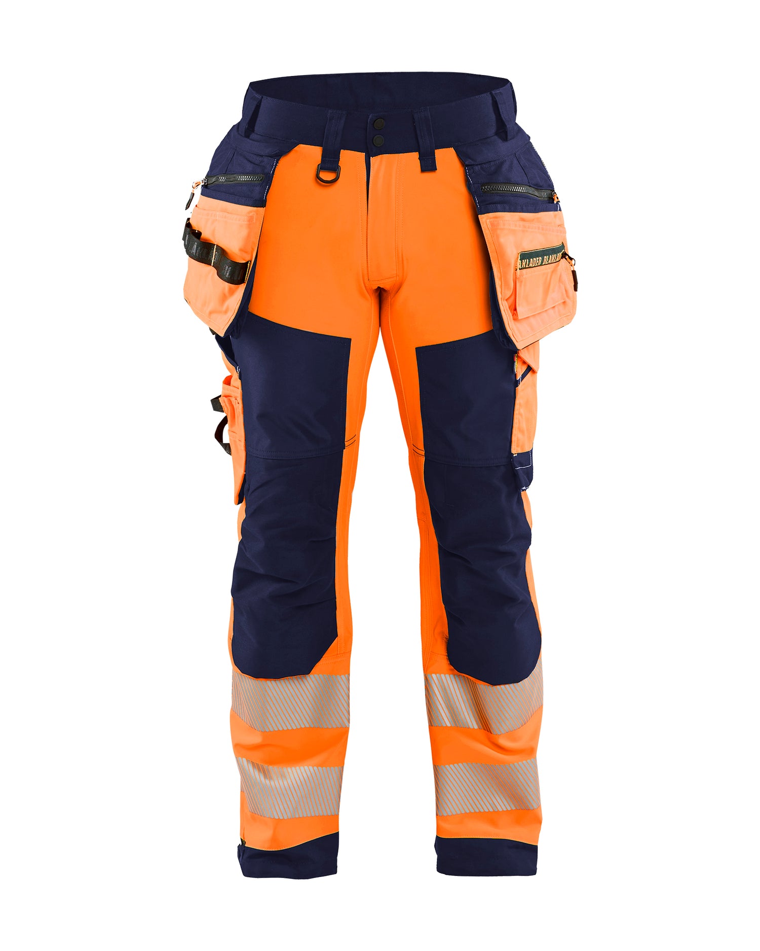 Blåkläder 1820 High Vis Softshell Buks, High Vis Orange/Marineblå