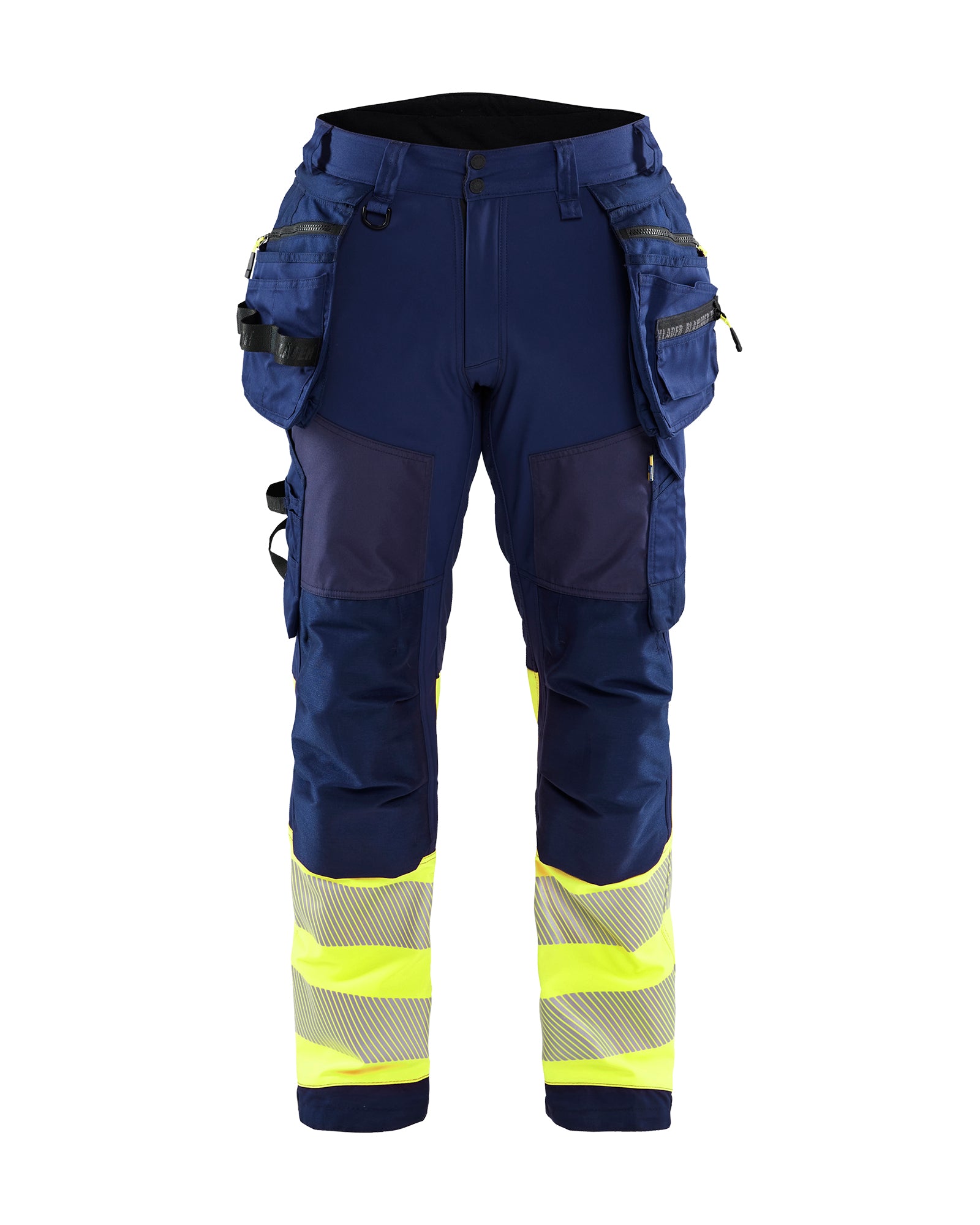 Blåkläder 1821 High Vis Softshell Buks, Marineblå/High Vis Gul