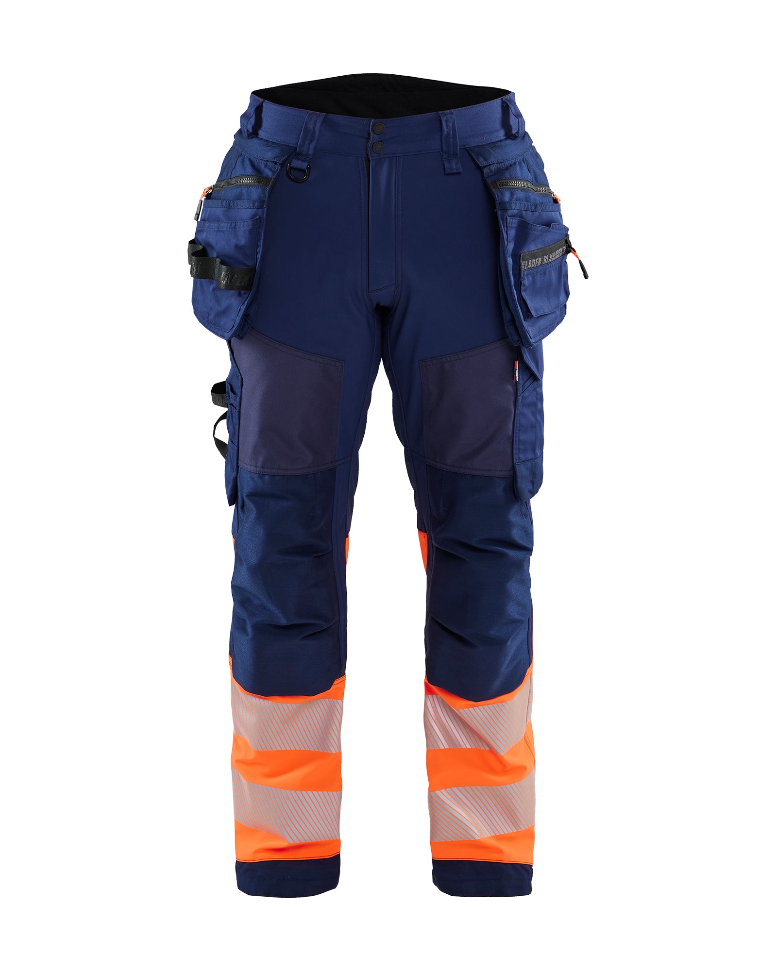 Blåkläder 1821 High Vis Softshell Buks, Marineblå/High Vis Orange