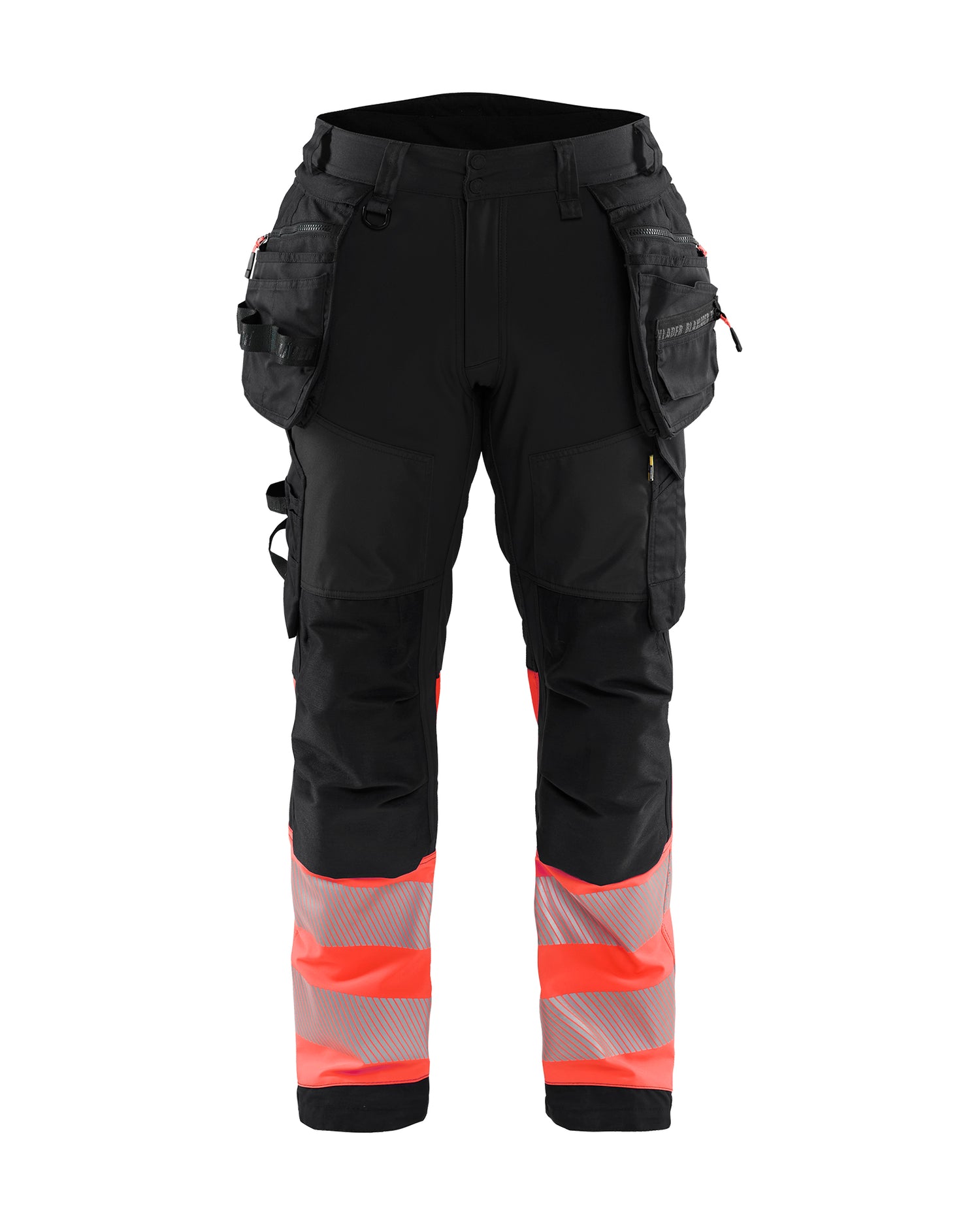 Blåkläder 1821 High Vis Softshell Buks, Sort/High Vis Rød