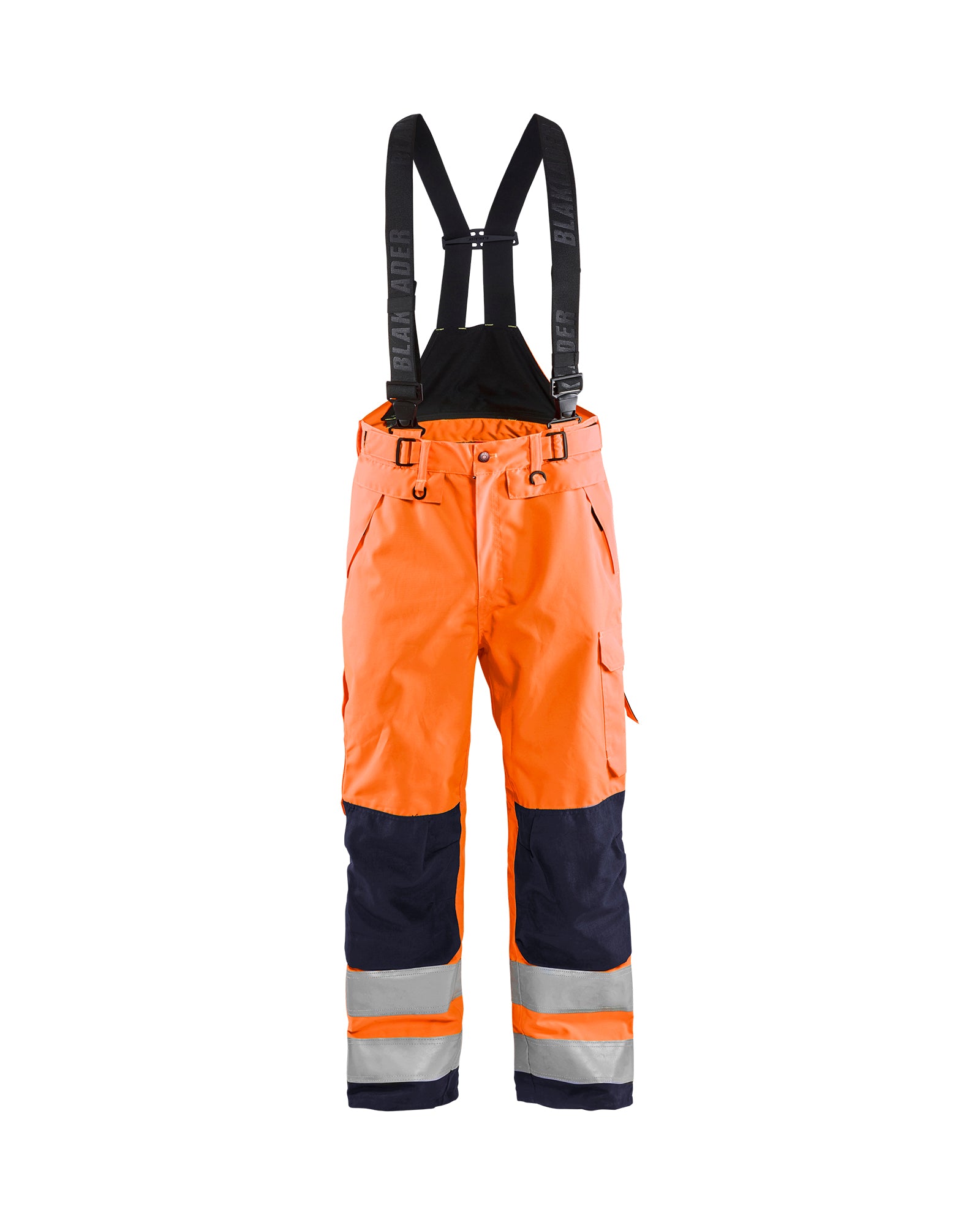 Blåkläder 1867 High Vis Skalbuks, High Vis Orange/Marineblå