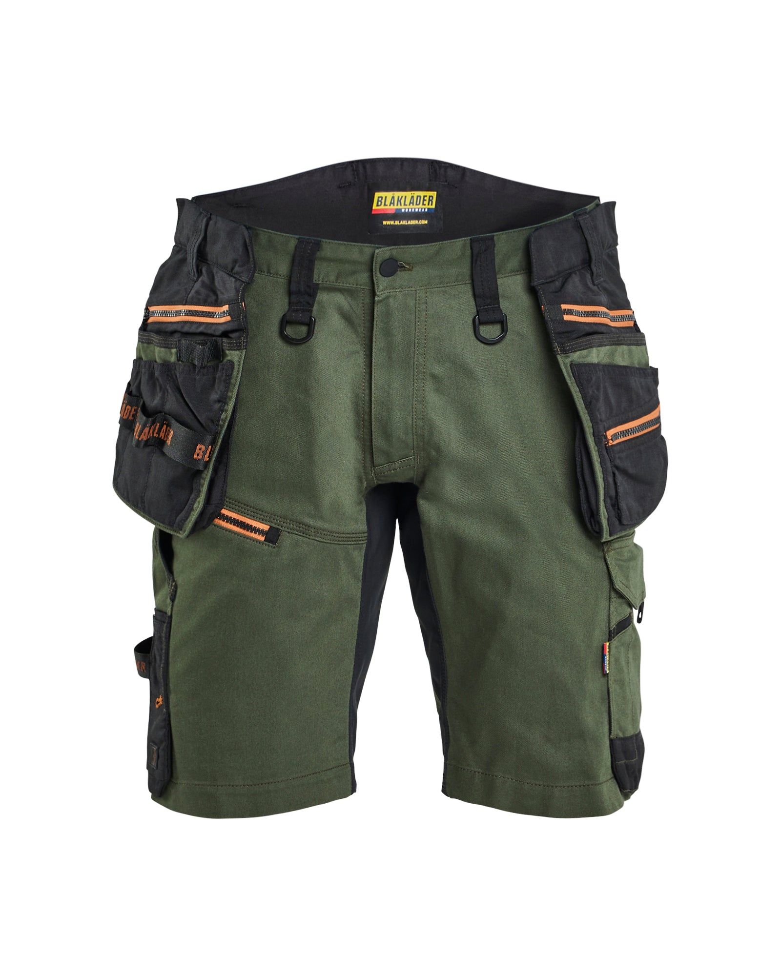 Blåkläder 1972 Striker Håndværkershorts med Stretch, Skovgrøn/Rust