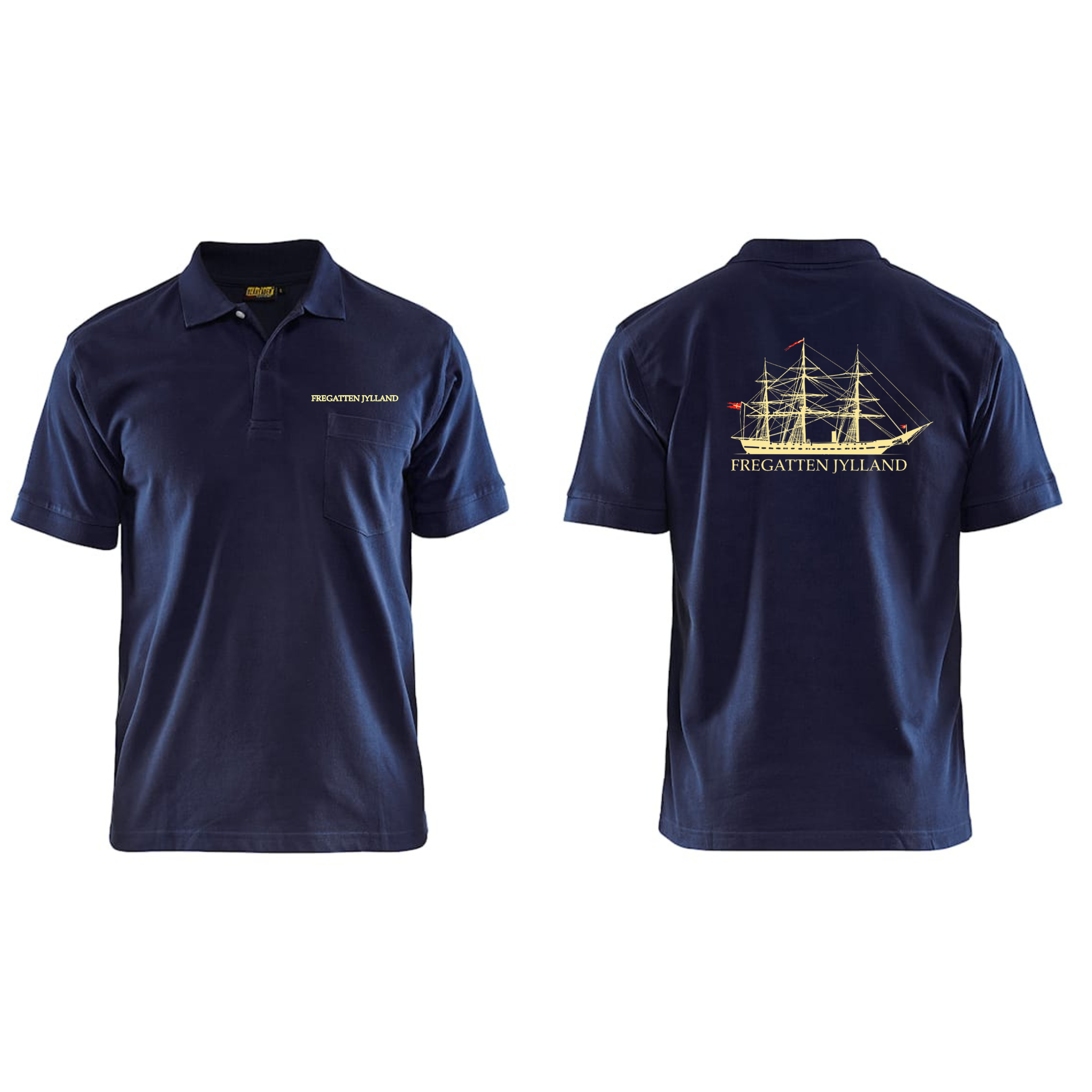 Fregatten Jyllands Blåkläder 3305 Poloshirt m/bryst og ryglogo med tryk eller logo – arbejdstøj og firmatøj