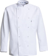 NYBO Workwear 201026 Kokkejakke, trykknap, manchet med tryk eller logo – arbejdstøj og firmatøj