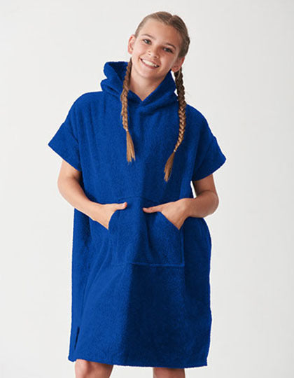 Kids´ Towelling Poncho med logo fra Tojtryk.dk