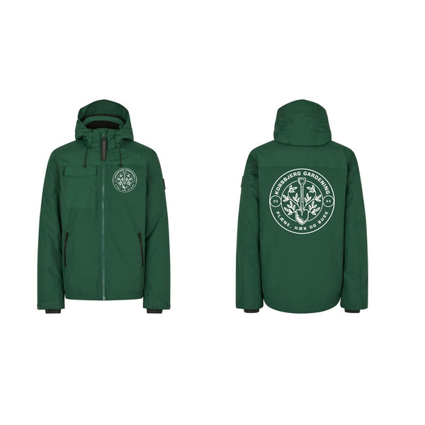 Korsbjerg Gardening Hooded vinterjakke 0842 m bryst og ryglogo med tryk eller logo – arbejdstøj og firmatøj
