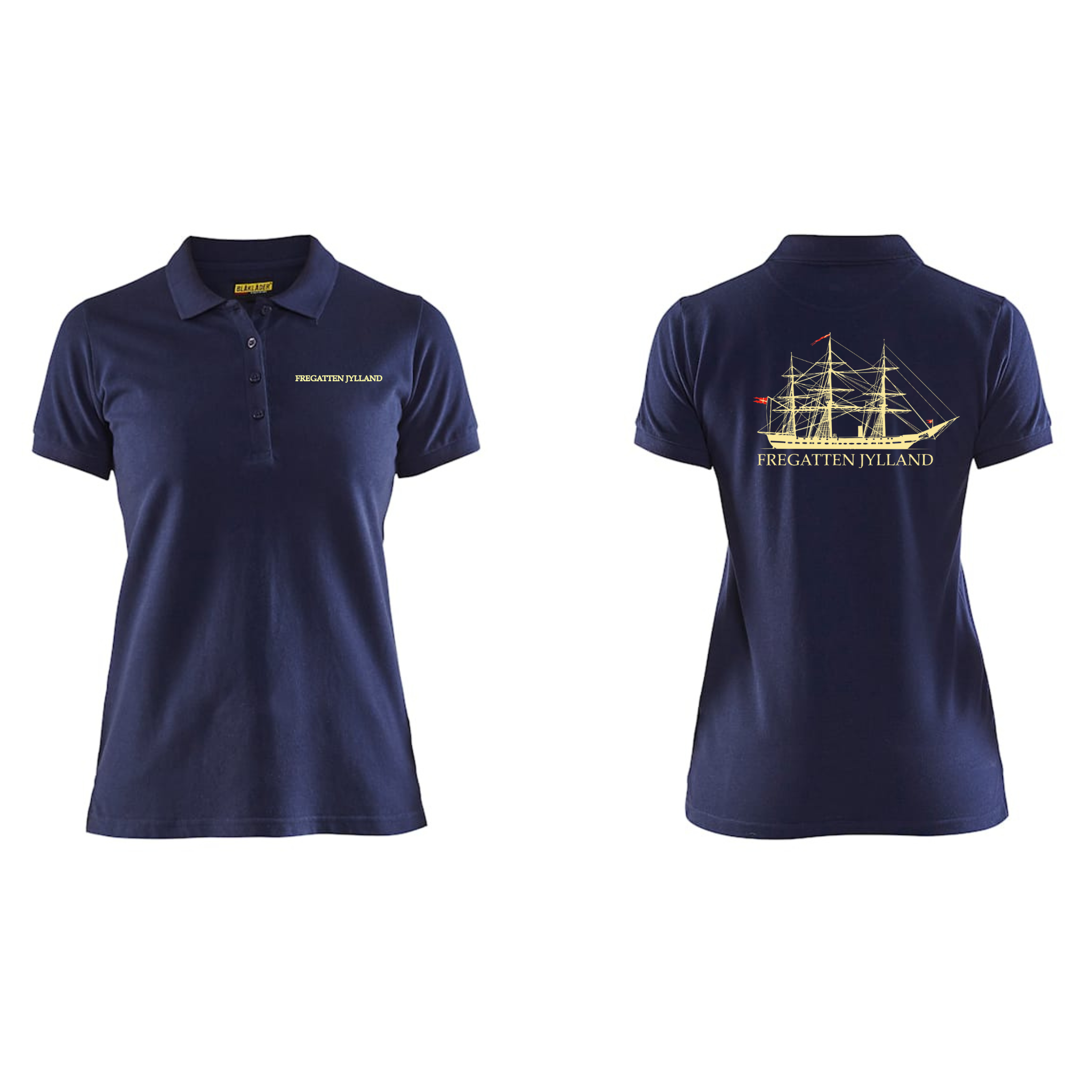 Fregatten Jyllands Blåkläder 3307 Dame Poloshirt m/bryst og ryglogo med tryk eller logo – arbejdstøj og firmatøj