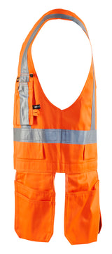 Blåkläder 3027 High Vis Håndværker Vest nærbillede med logo