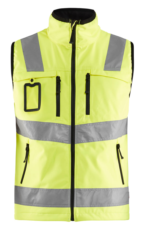 Blåkläder 3049 High Vis Softshell Vest med tryk eller logo – arbejdstøj og firmatøj