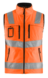 Blåkläder 3049 High Vis Softshell Vest materiale med firmalogo