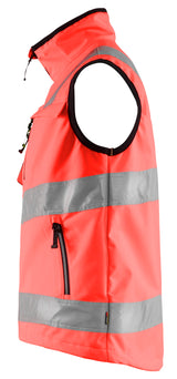 Blåkläder 3049 High Vis Softshell Vest nærbillede med tryk