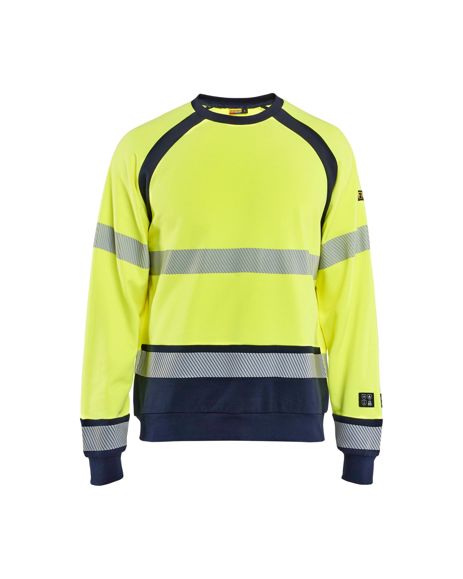 Blåkläder 3088 Multinorm Sweatshirt Inherent, High Vis Gul/Marineblå