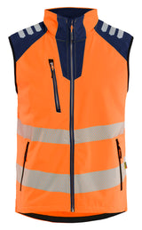 Blåkläder 3091 High Vis Softshell-Vest materiale med firmalogo