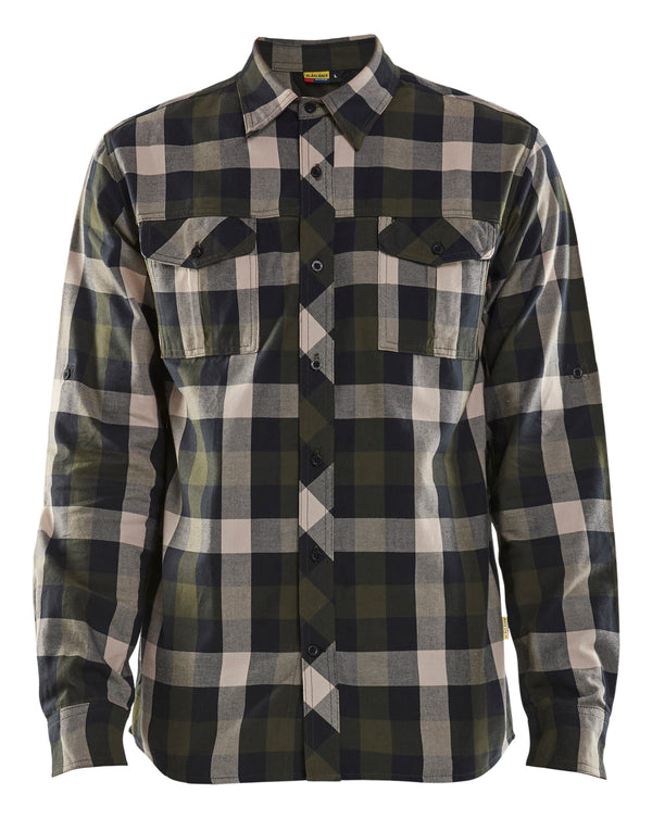 Blåkläder 3299 Flannelskjorte med tryk eller logo – arbejdstøj og firmatøj