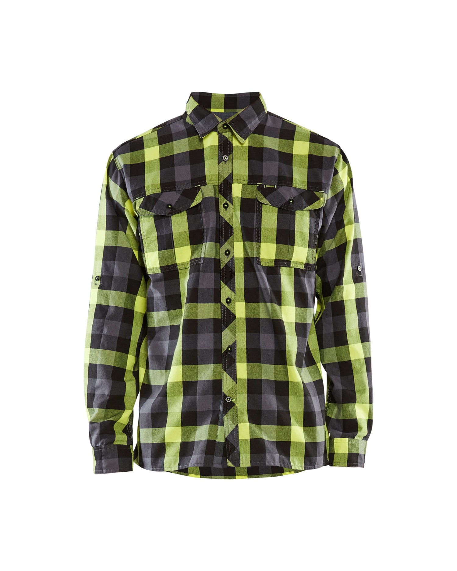 Blåkläder 3299 Flannelskjorte, Sort/High Vis Gul