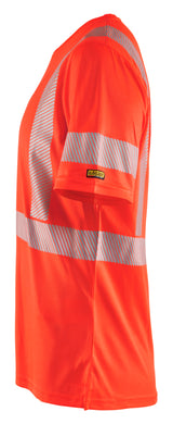 Blåkläder 3336 Dame High Vis T-shirt nærbillede med tryk