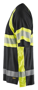 Blåkläder 3337 High Vis UV T-shirt nærbillede med tryk