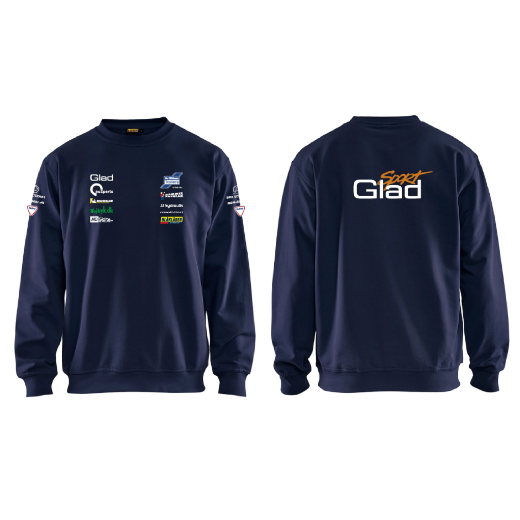 PEER GLADS Blåkläder 3340 Sweatshirt, Marineblå m/sponsorlogo