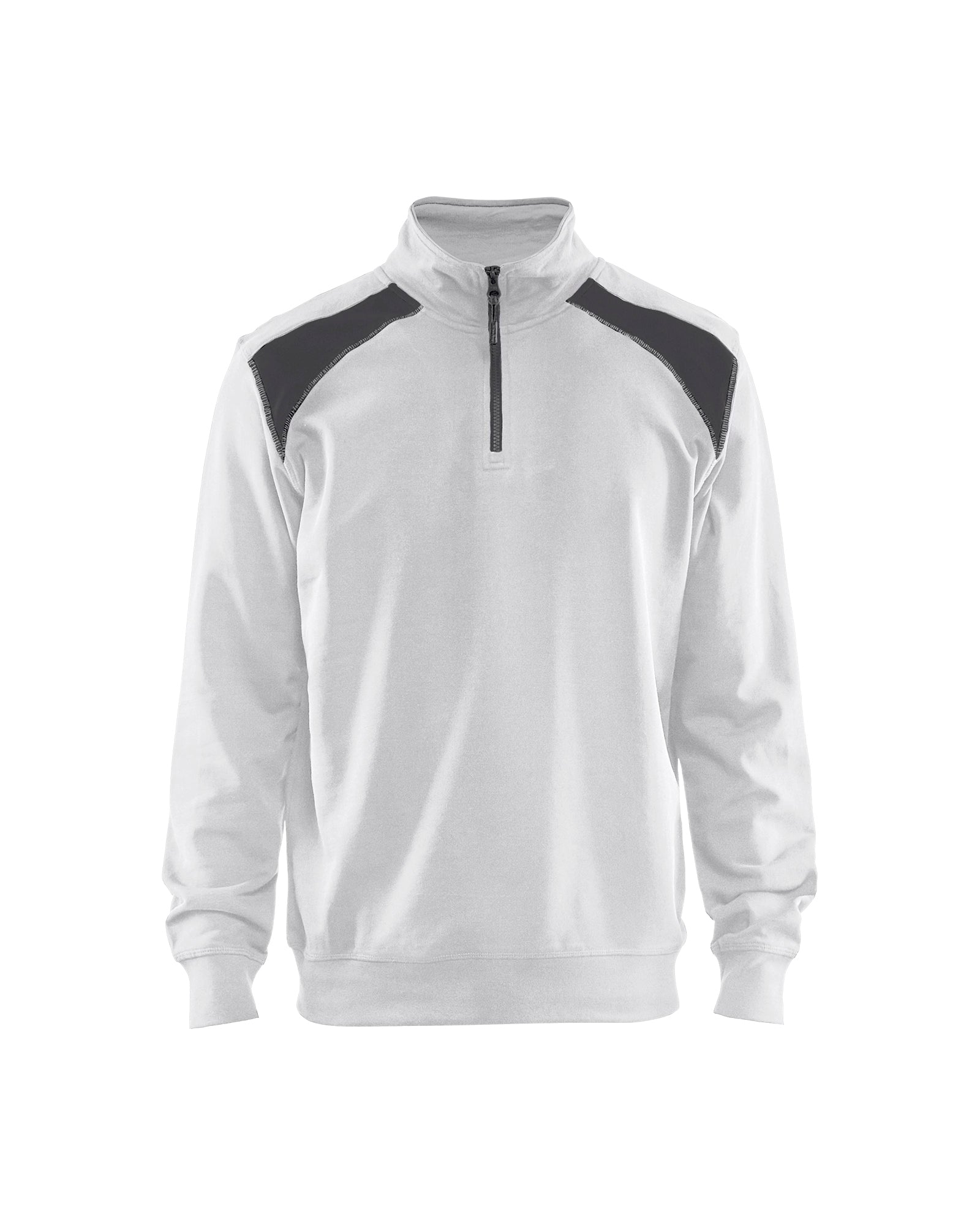 Blåkläder 3353 Sweatshirt half zip, Hvid/Mørk Grå