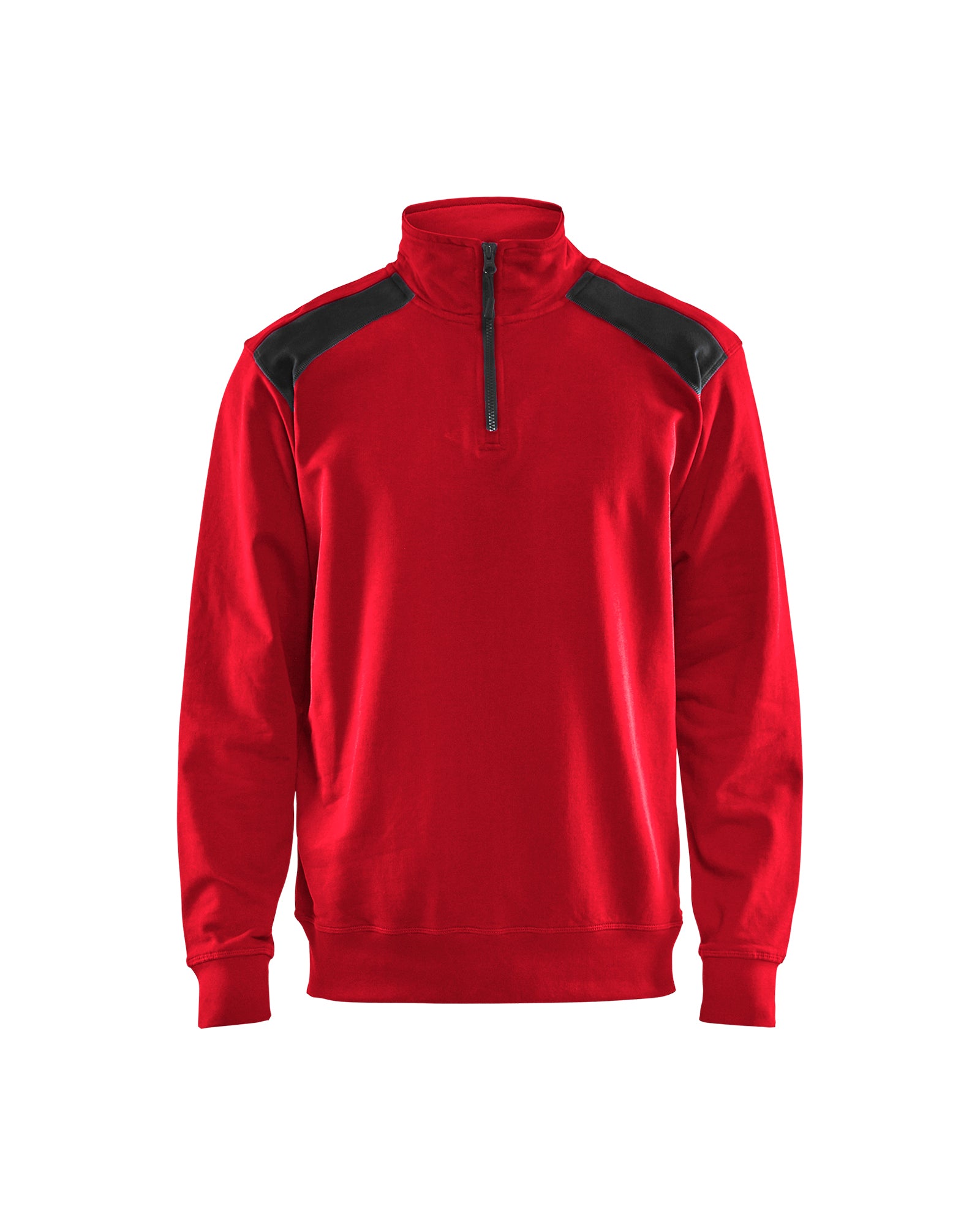Blåkläder 3353 Sweatshirt half zip, Rød/Sort