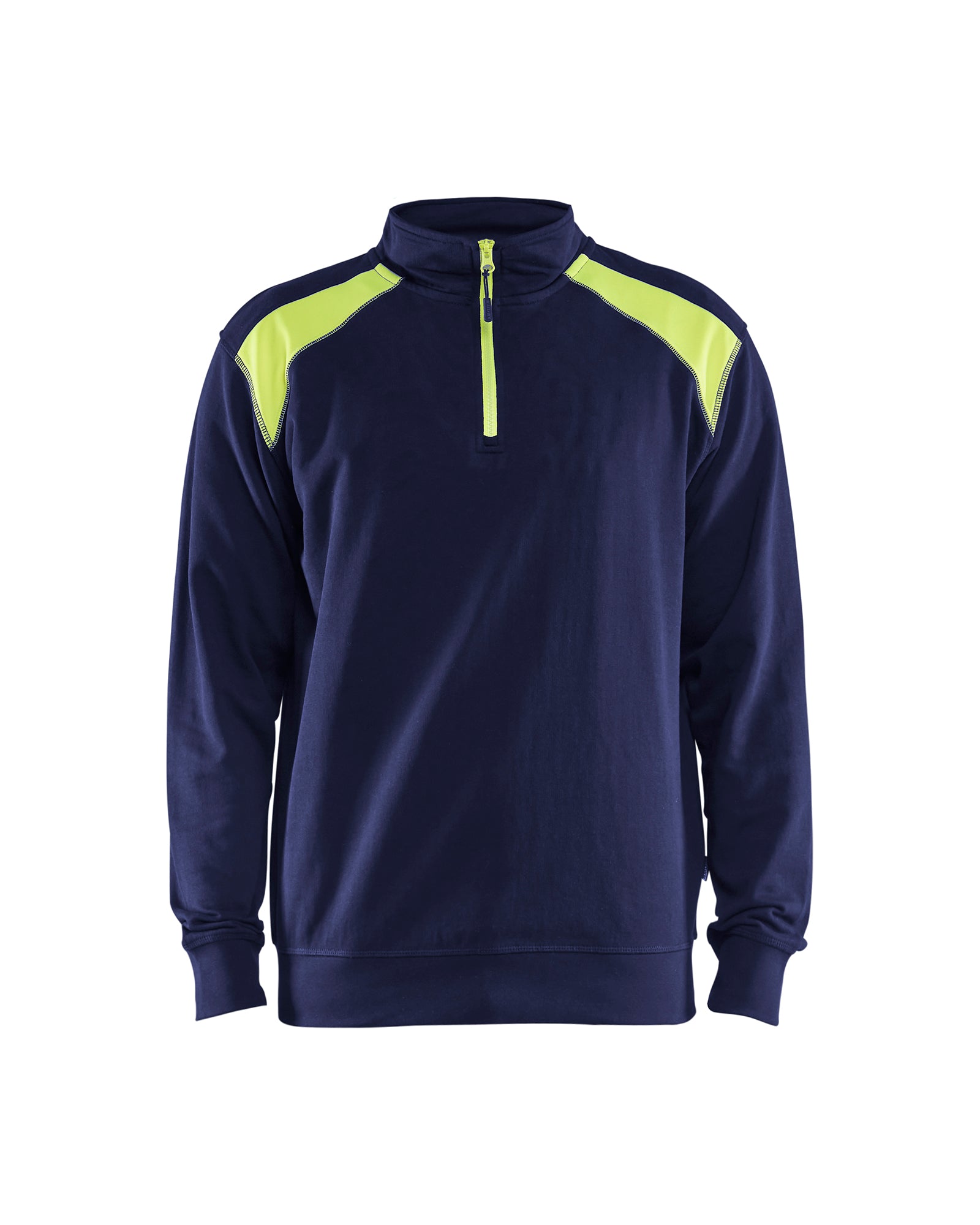 Blåkläder 3353 Sweatshirt half zip, Marineblå/High Vis Gul