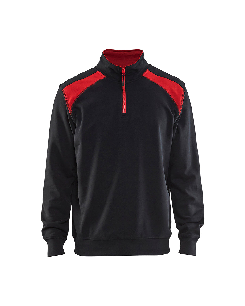 Blåkläder 3353 Sweatshirt half zip, Sort/Rød