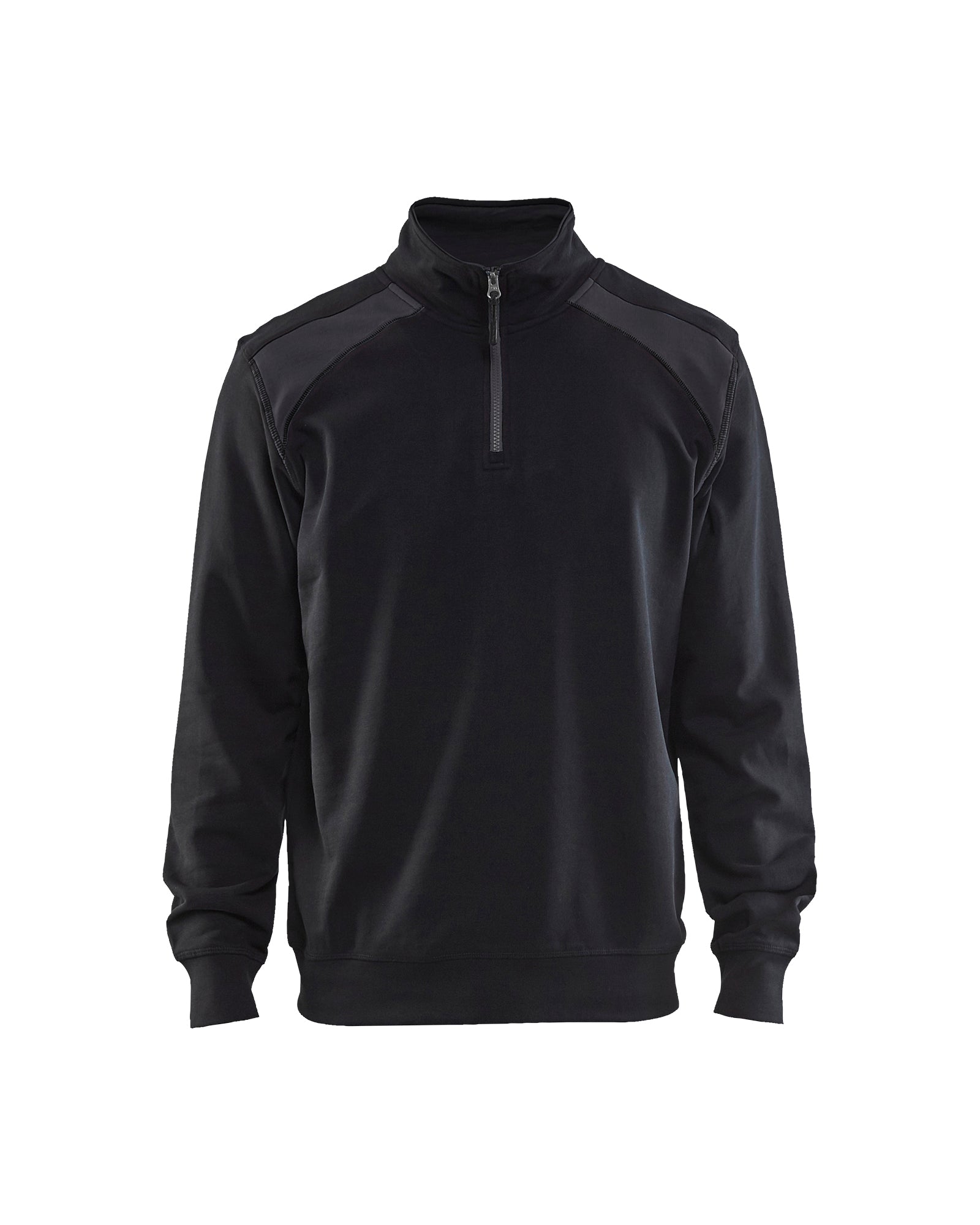 Blåkläder 3353 Sweatshirt half zip, Sort/Mellemgrå
