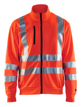 Blåkläder 3358 High Vis Sweatshirt detalje med firmalogo