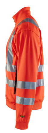 Blåkläder 3358 High Vis Sweatshirt nærbillede med tryk