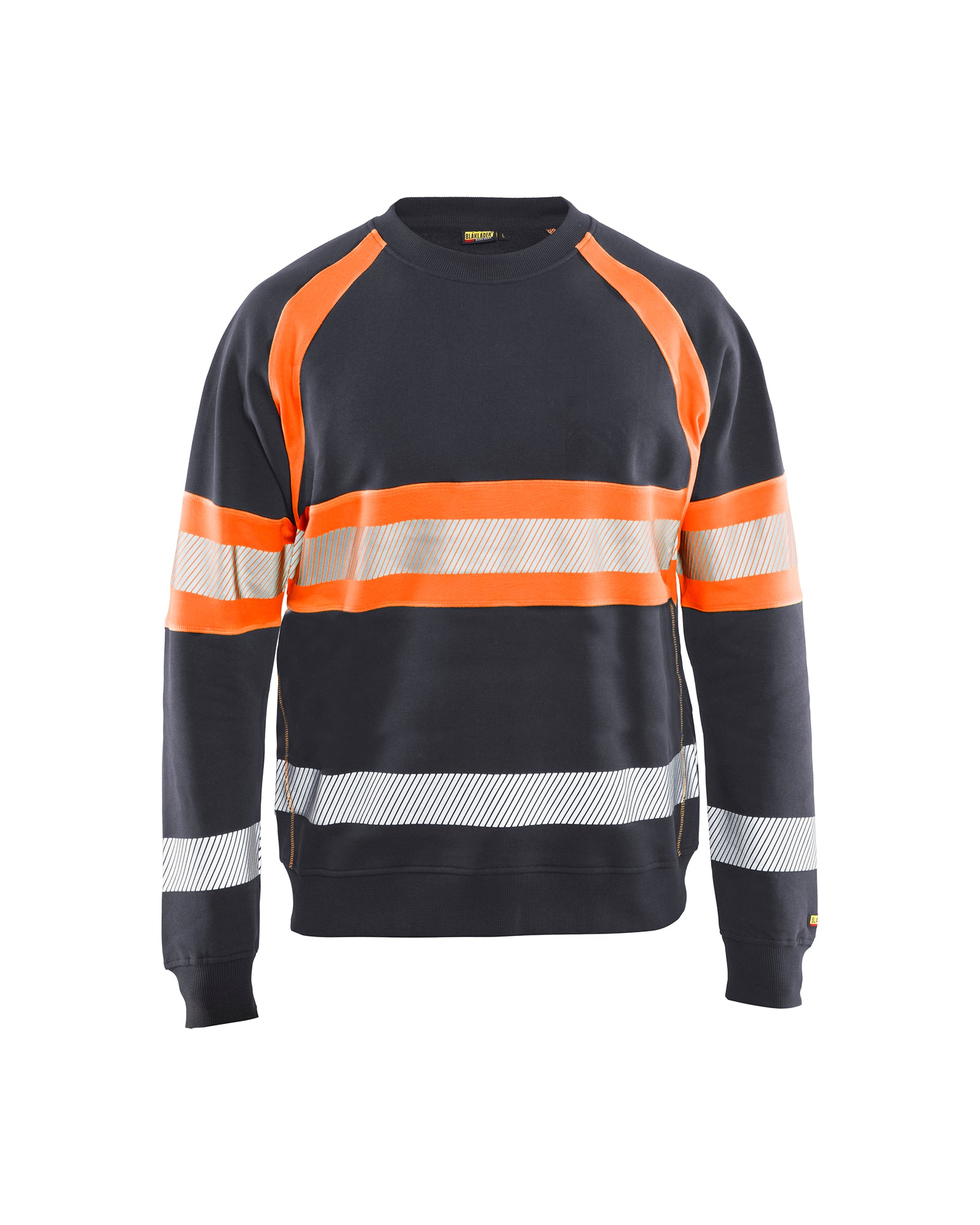 Blåkläder 3359 High Vis Sweatshirt, Mellemgrå/High Vis Orange