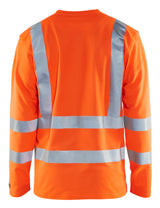 Blåkläder 3381 High Vis UV T-shirt lang ærme nærbillede med logo