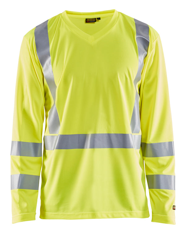 Blåkläder 3383 High Vis UV T-shirt lang ærme med tryk eller logo – arbejdstøj og firmatøj